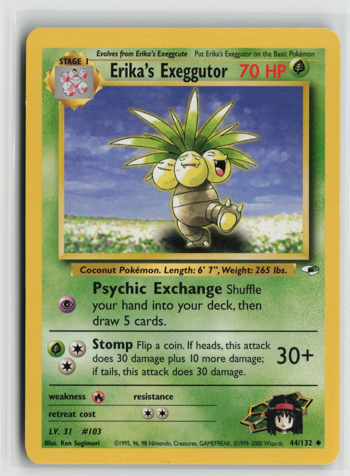 Erika's Exeggutor Uncommon Unlimited G1 044/132 LP