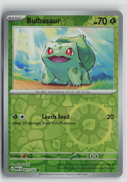 Bulbasaur - Common Reverse Holo MEW 001/165 NM