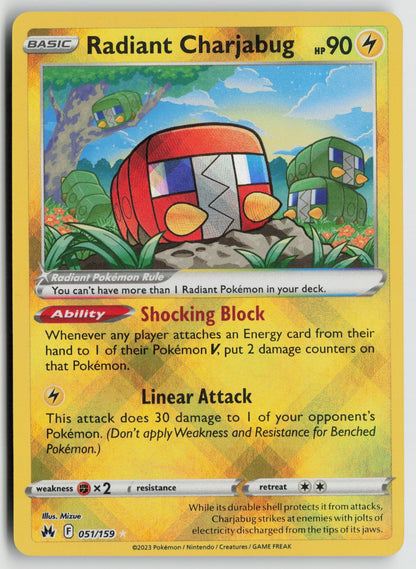 Radiant Charjabug Radiant Rare Holo CRZ 051/159 LP