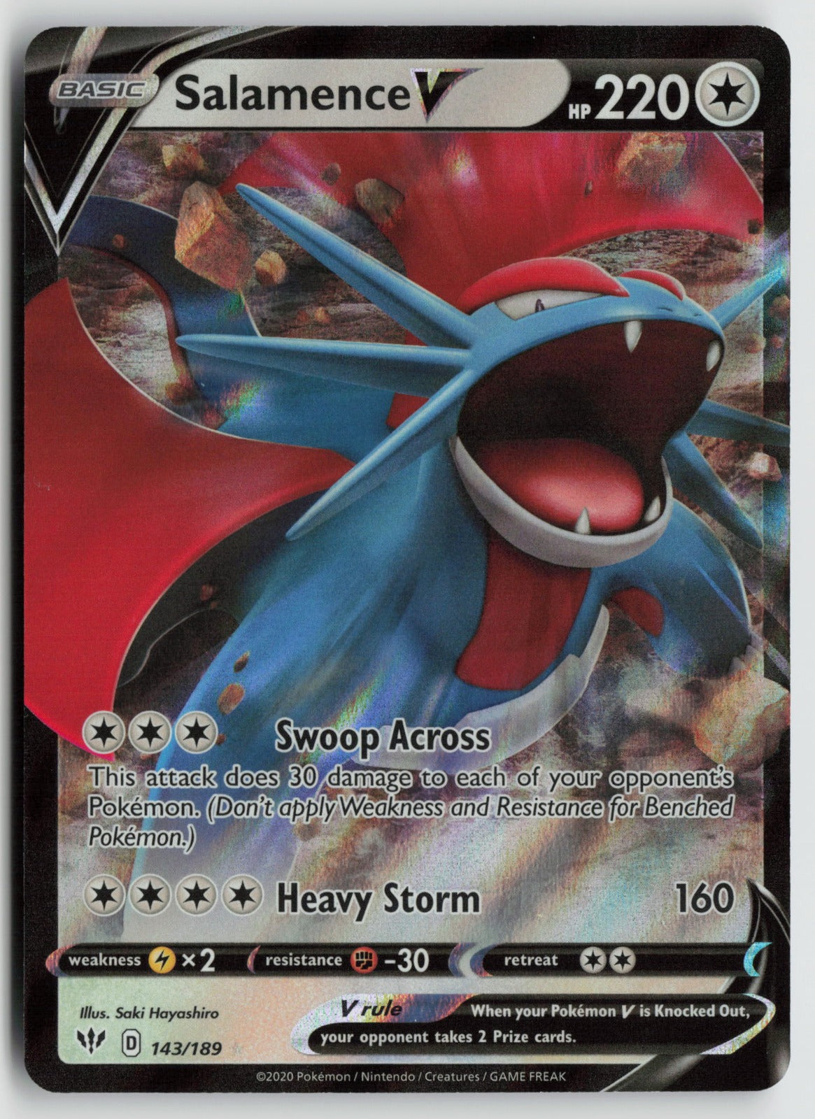 Salamence V Ultra Rare Holo SWSH03 143/189 NM