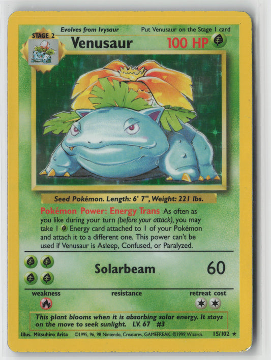 Venusaur Holo Rare Base Set 015/102 HP