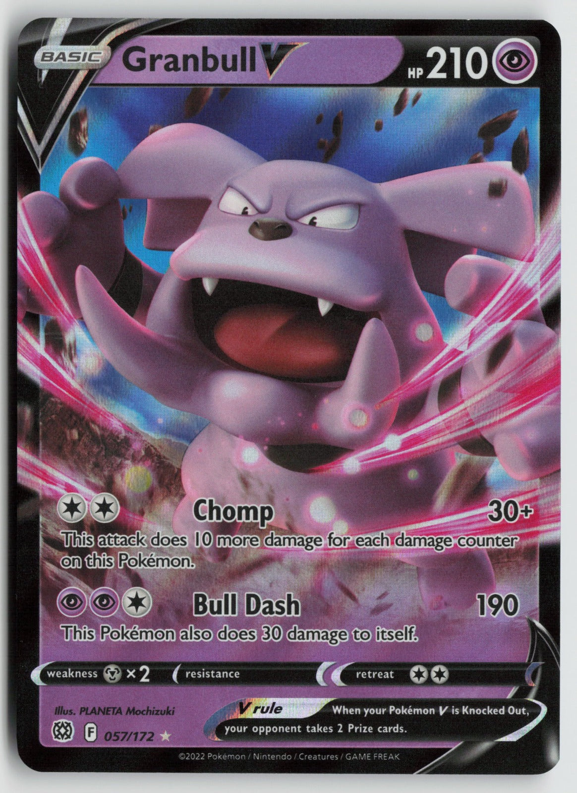 Granbull V Ultra Rare Holo SWSH09 057/172 NM