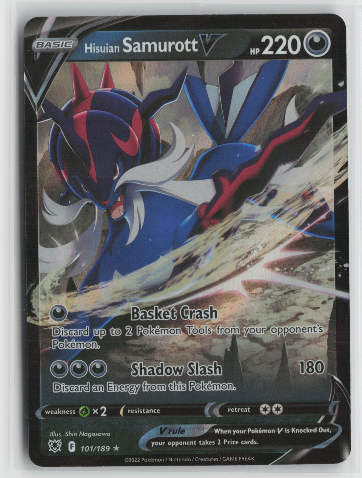 Hisuian Samurott V Ultra Rare Holo SWSH10 101/189 NM
