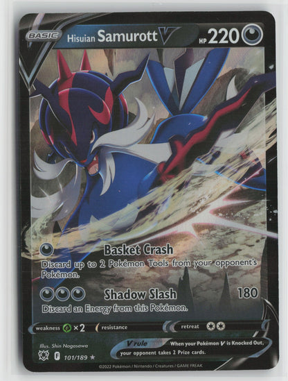 Hisuian Samurott V Ultra Rare Holo SWSH10 101/189 NM