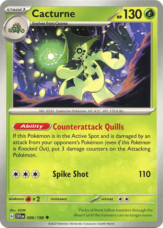 Cacturne Uncommon Regular SVI 006/198 NM