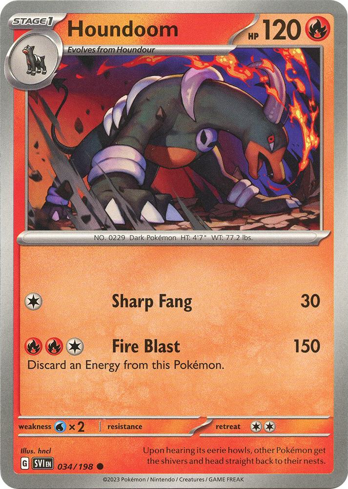 Houndoom Common Regular SVI 034/198 NM