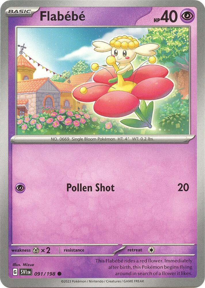 Flabebe Common Reverse Holo SVI 091/198 NM