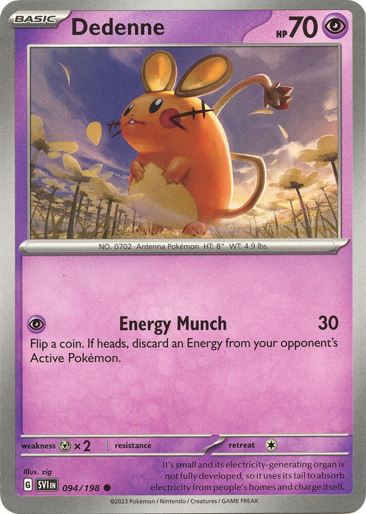 Dedenne Common Reverse Holo SVI 094/198 NM