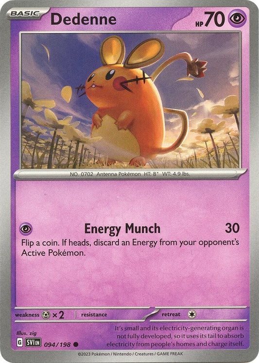 Dedenne Common Reverse Holo SVI 094/198 NM