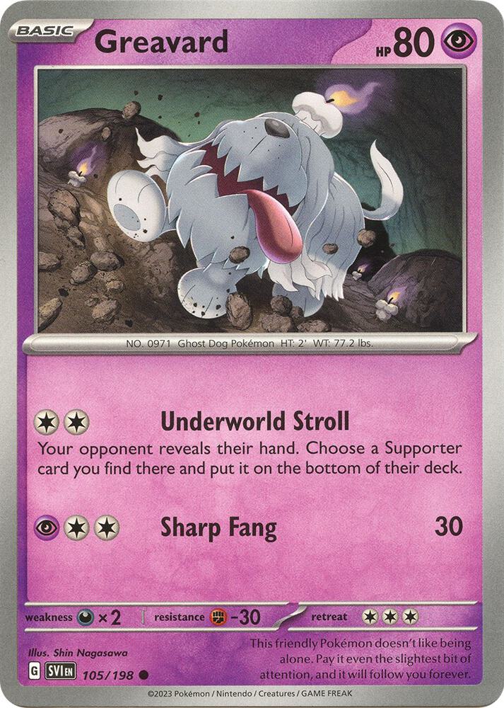 Greavard Common Reverse Holo SVI 105/198 NM