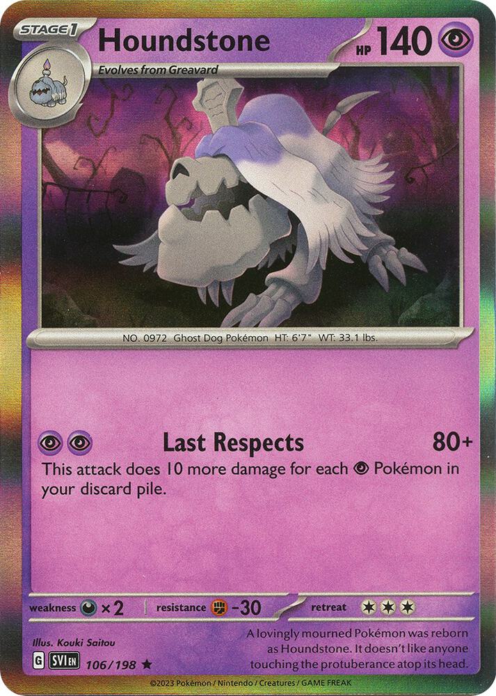 Houndstone Rare Holo SVI 106/198 NM