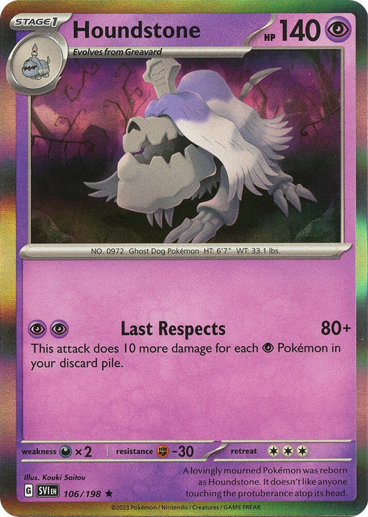 Houndstone Rare Holo SVI 106/198 NM