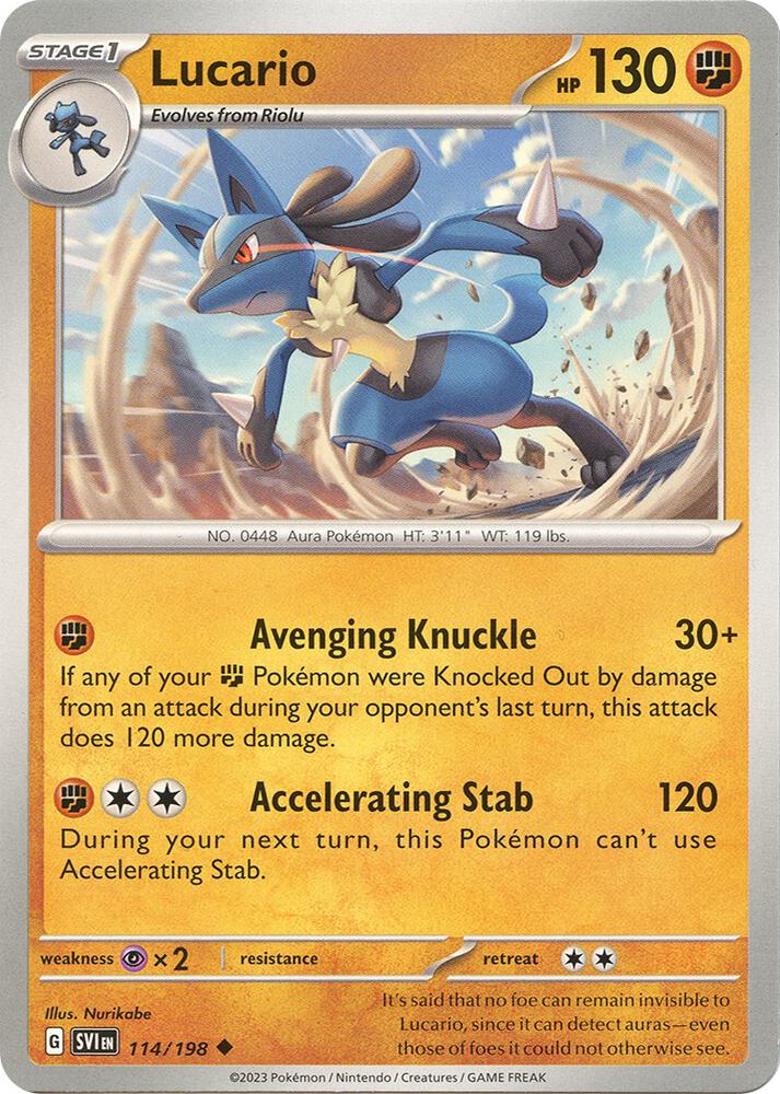 Lucario Uncommon Regular SVI 114/198 NM