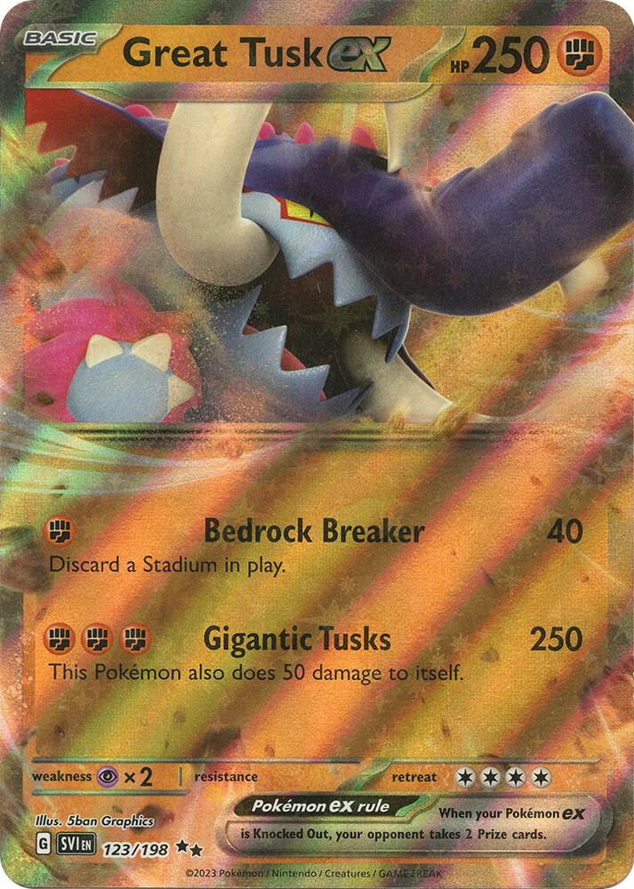 Great Tusk ex Double Rare Holo SVI 123/198 NM
