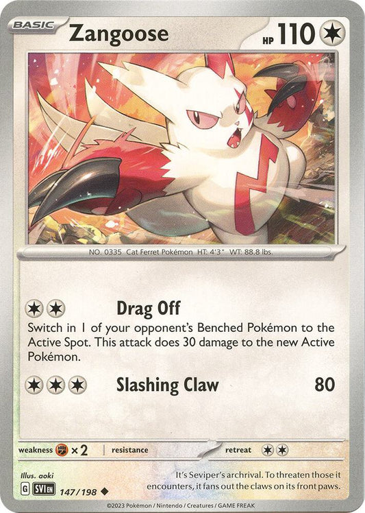 Zangoose Uncommon Reverse Holo SVI 147/198 NM
