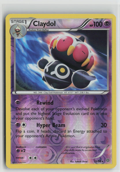Claydol Rare Reverse Holo AOR 33/98 NM
