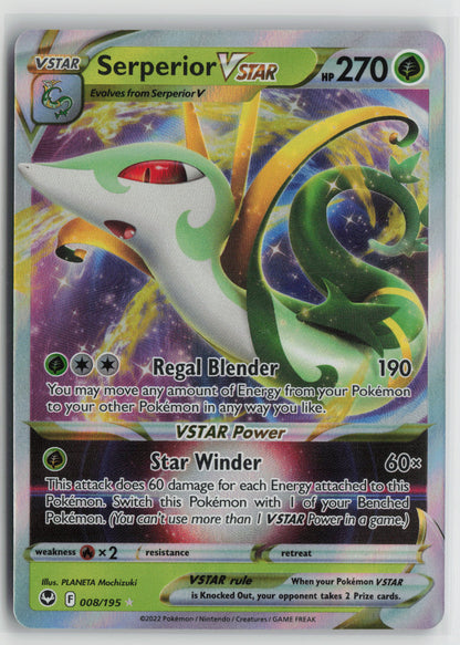 Serperior VSTAR Ultra Rare SWSH12: Silver Tempest 008/195 NM