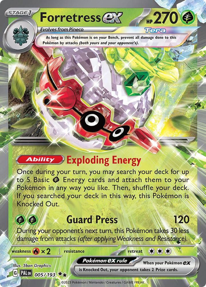 Forretress ex Double Rare Holo PAL 005/193 NM