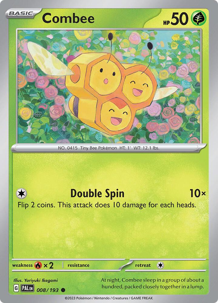 Combee Common Reverse Holo PAL 008/193 NM