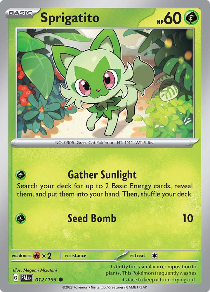 Sprigatito Common Regular PAL 012/193 NM