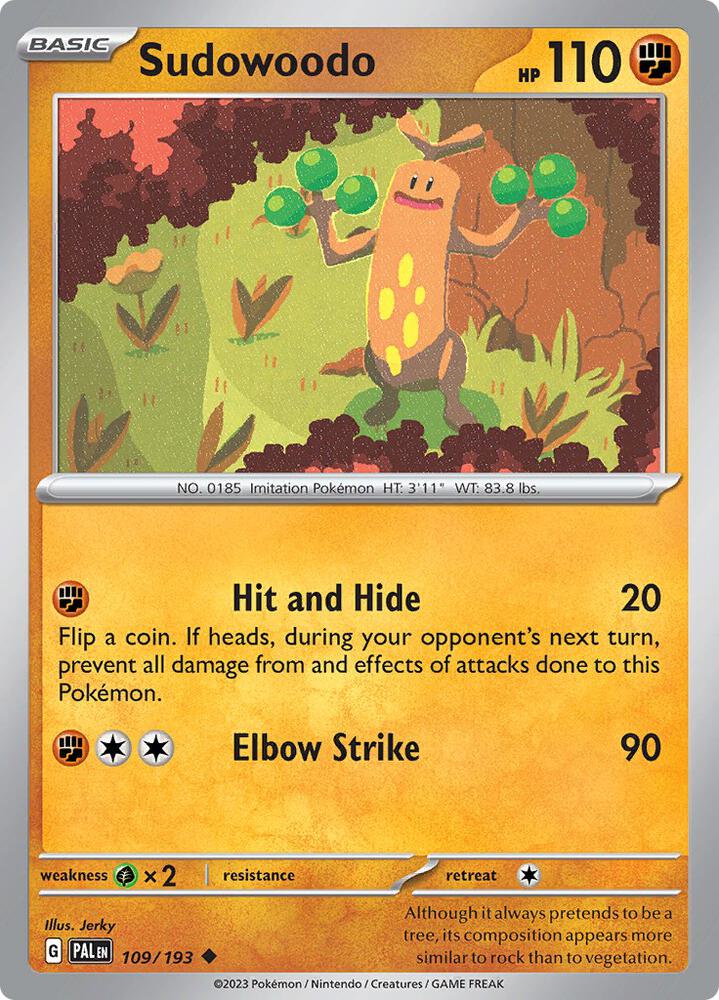 Sudowoodo Uncommon Regular PAL 109/193 NM