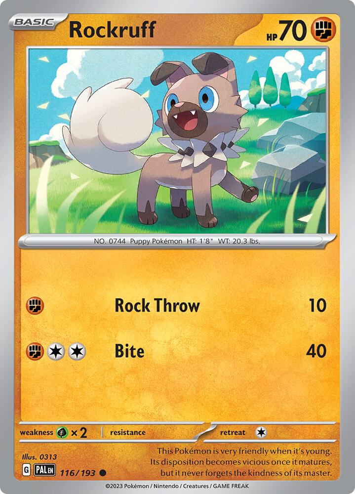 Rockruff Common Regular PAL 116/193 NM