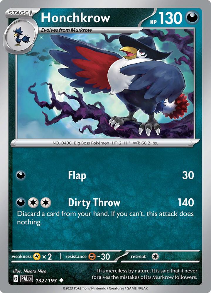 Honchkrow Uncommon Regular PAL 132/193 NM