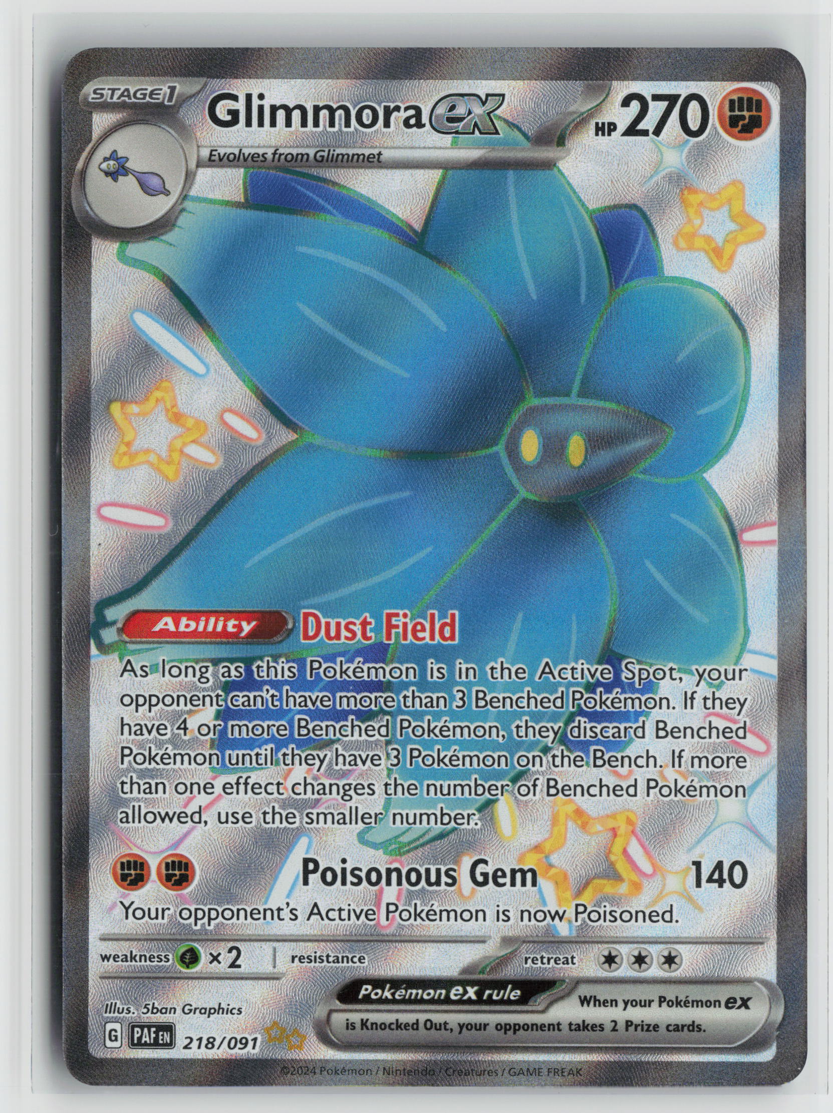 Glimmora ex Shiny Ultra Rare SV: Paldean Fates 218/091 NM