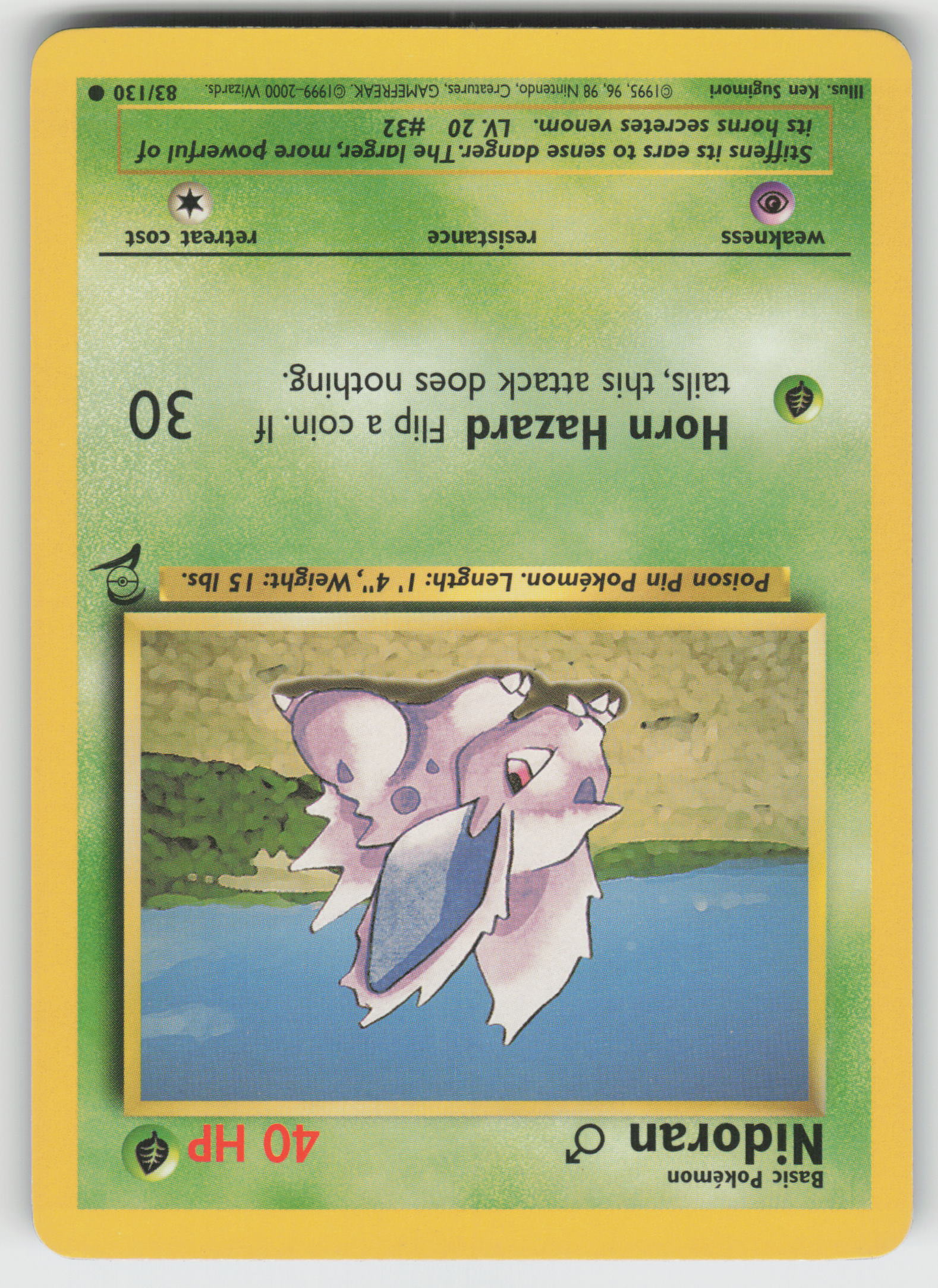Nidoran M Common Base Set 2 083/130 LP