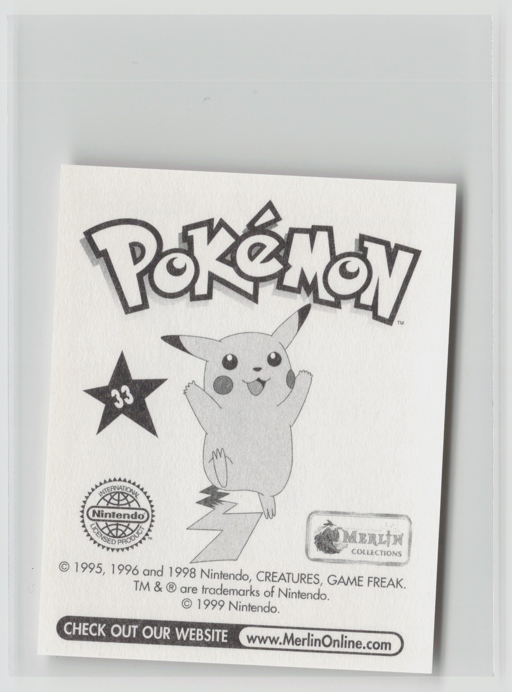 Nidorino - Merlin Topps Sticker 1999 #33 NM (Back)