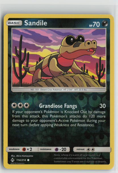 Sandile (114) Common Reverse Holo SM10 114/214 NM