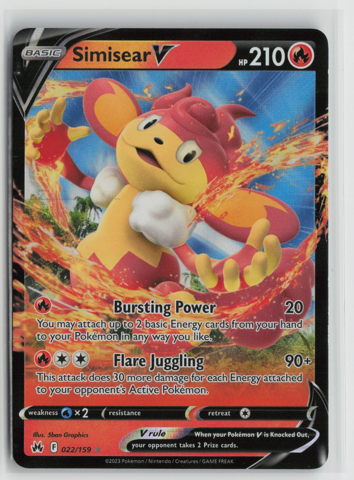 Simisear V Ultra Rare Holo CRZ 022/159 NM