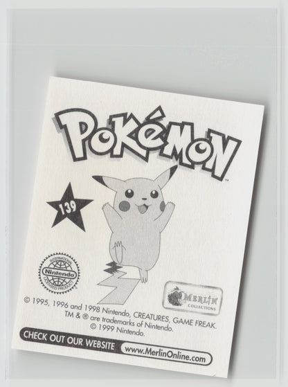 Omastar - Merlin Topps Sticker 1999 #139 NM (Back)