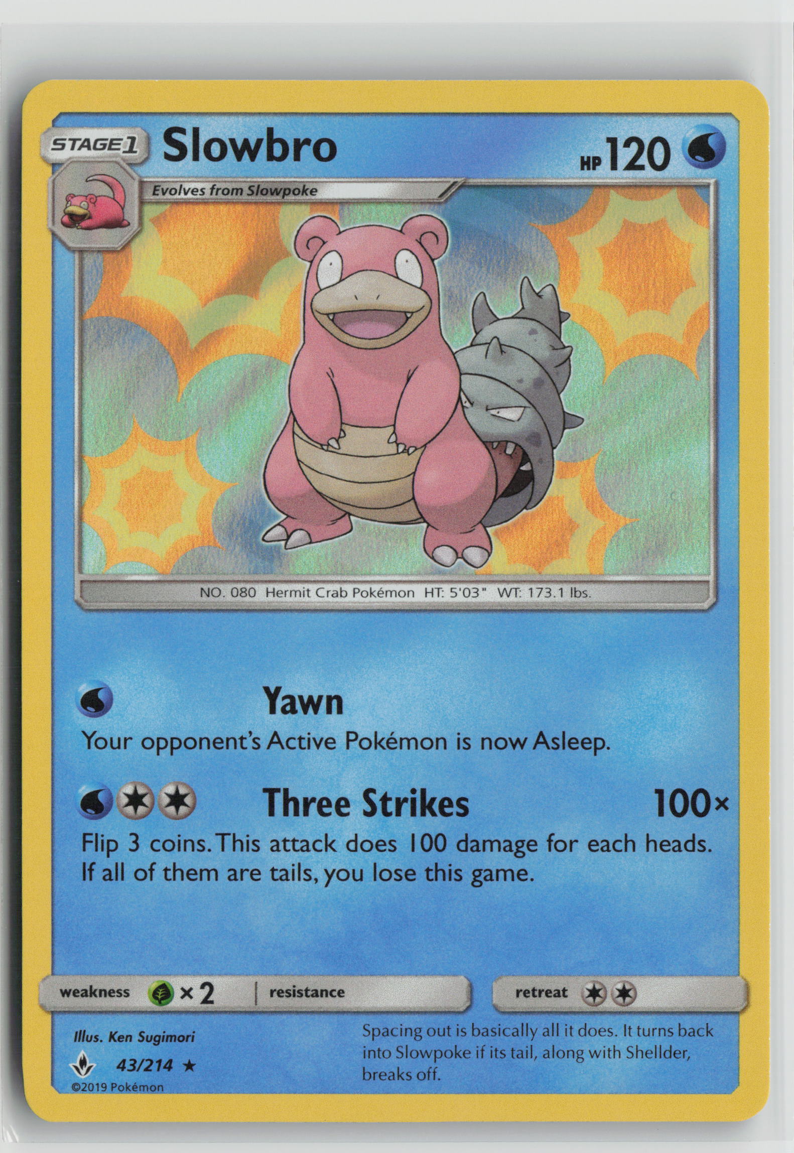 Slowbro Holo Rare Holo SM10 43/214 NM