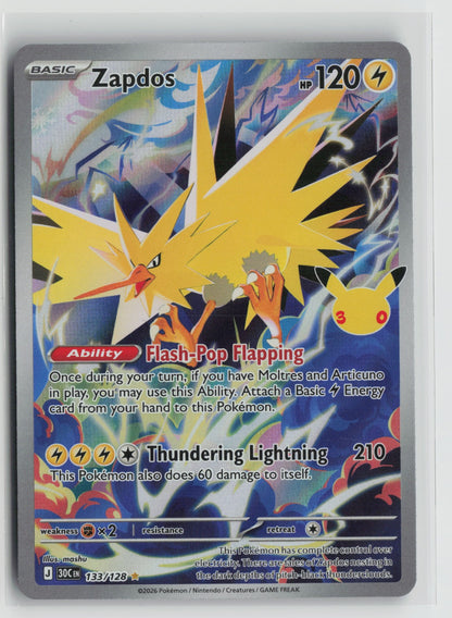 Zapdos Illustration Rare Holo 30C 133/128 NM