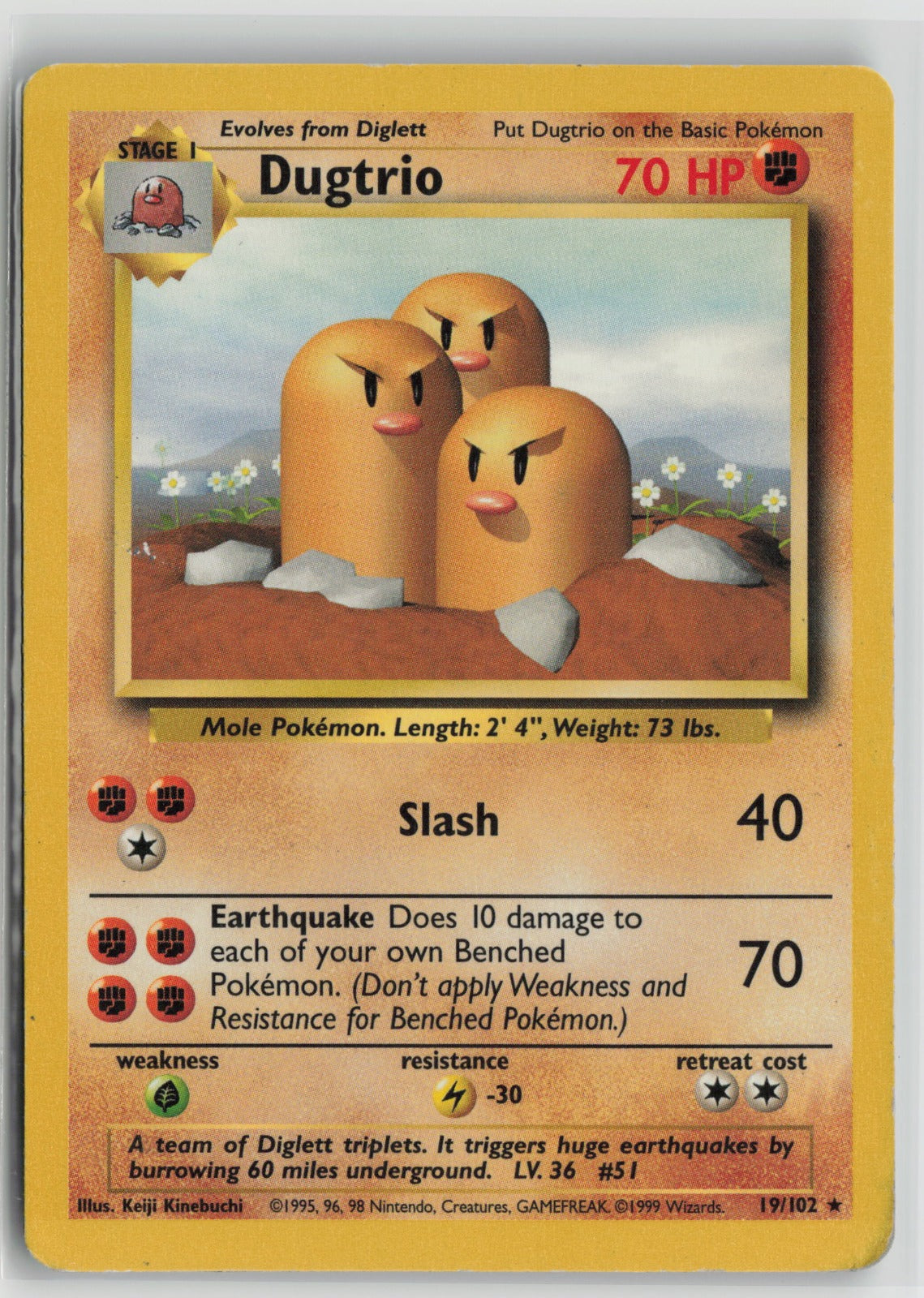 Dugtrio Rare BS 019/102 HP