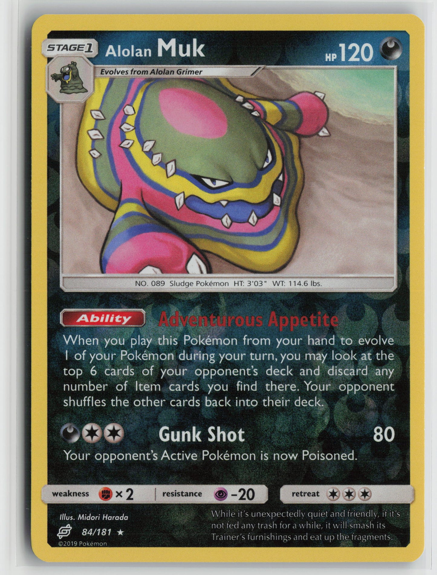 Alolan Muk Rare Reverse SM - Team Up 84/181 NM