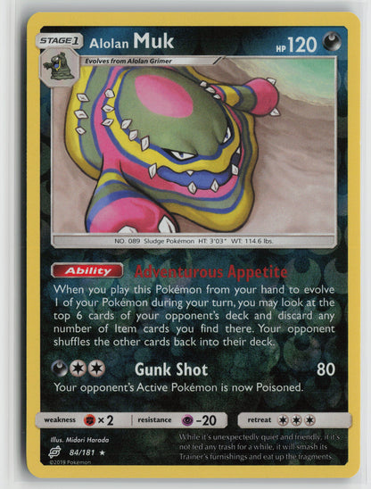 Alolan Muk Rare Reverse SM - Team Up 84/181 NM