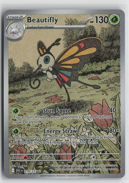 Beautifly - Illustration Rare Holo ASC 219/217 NM - A