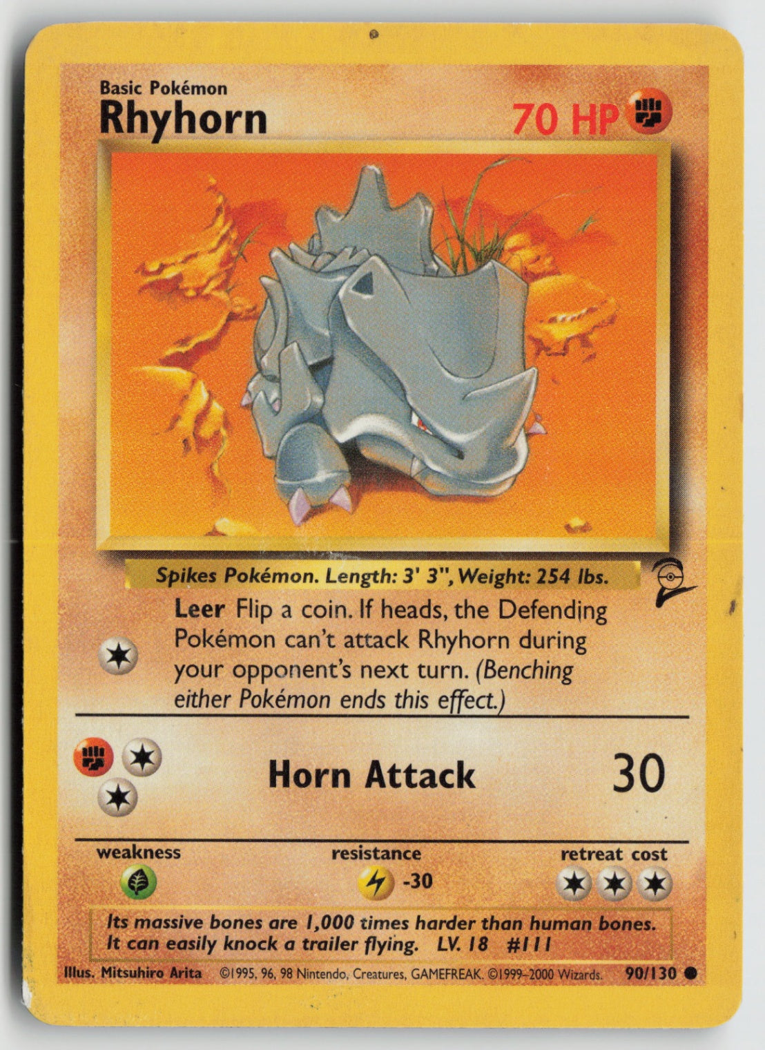 Rhyhorn Common Base Set 2 090/130 DMG