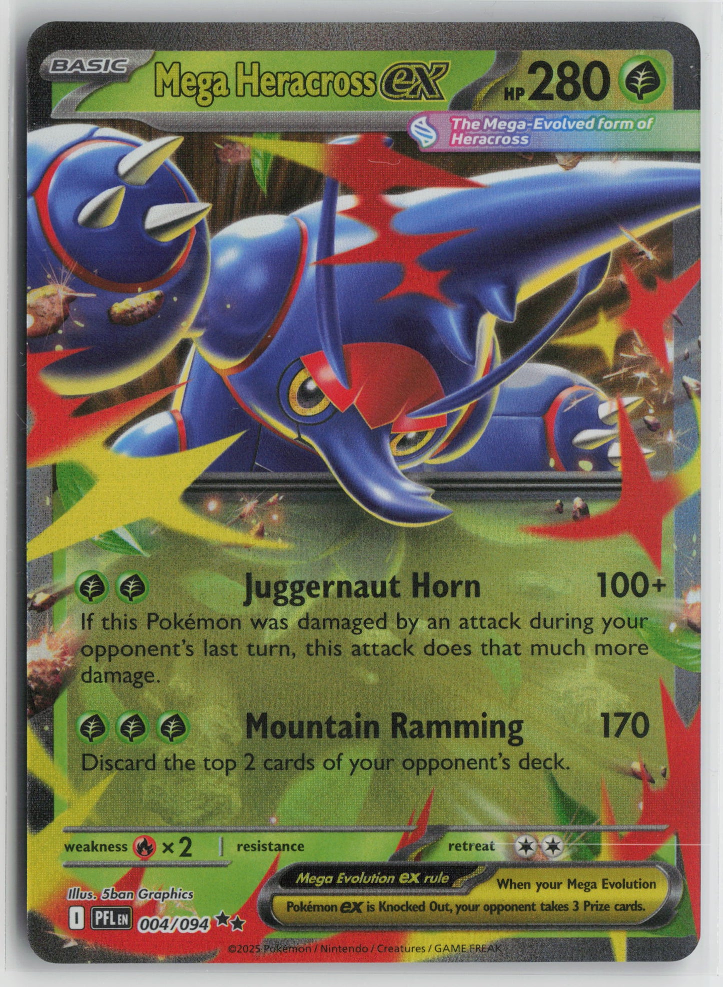 Mega Heracross ex - Double Rare ME02: Phantasmal Flames 004/094 NM- a2