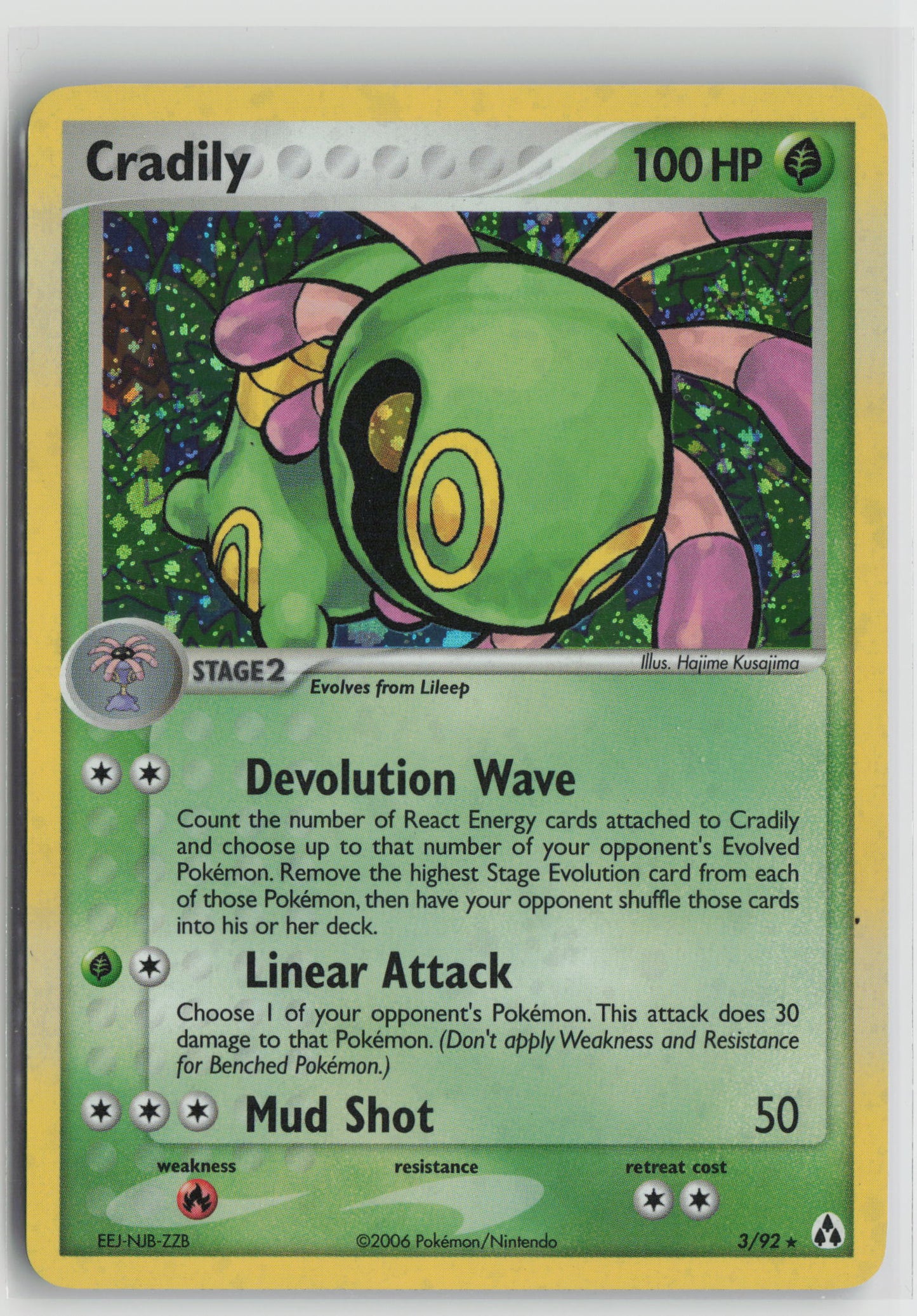 Cradily Holo Rare Legend Maker 3/92 LP