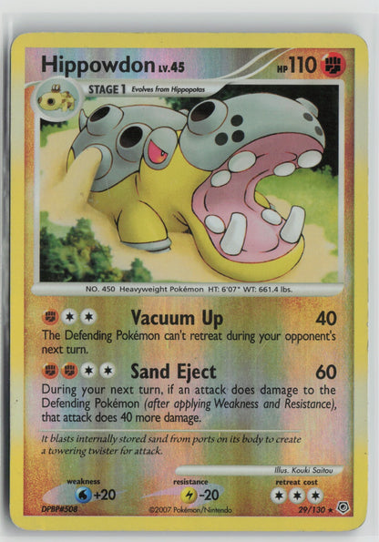 Hippowdon Rare Reverse Holo DP 29/130 HP