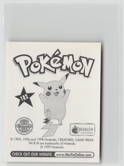 Arcanine - Merlin Topps Sticker 1999 #182 NM (Back)