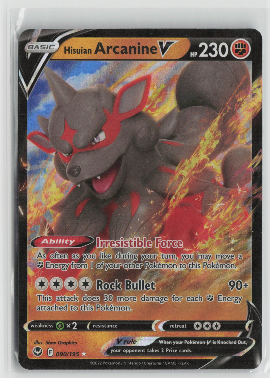 Hisuian Arcanine V Ultra Rare Holo SWSH12 090/195 NM