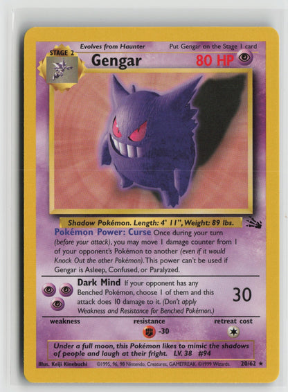 Gengar (20) Rare Unlimited FO 20/62 NM