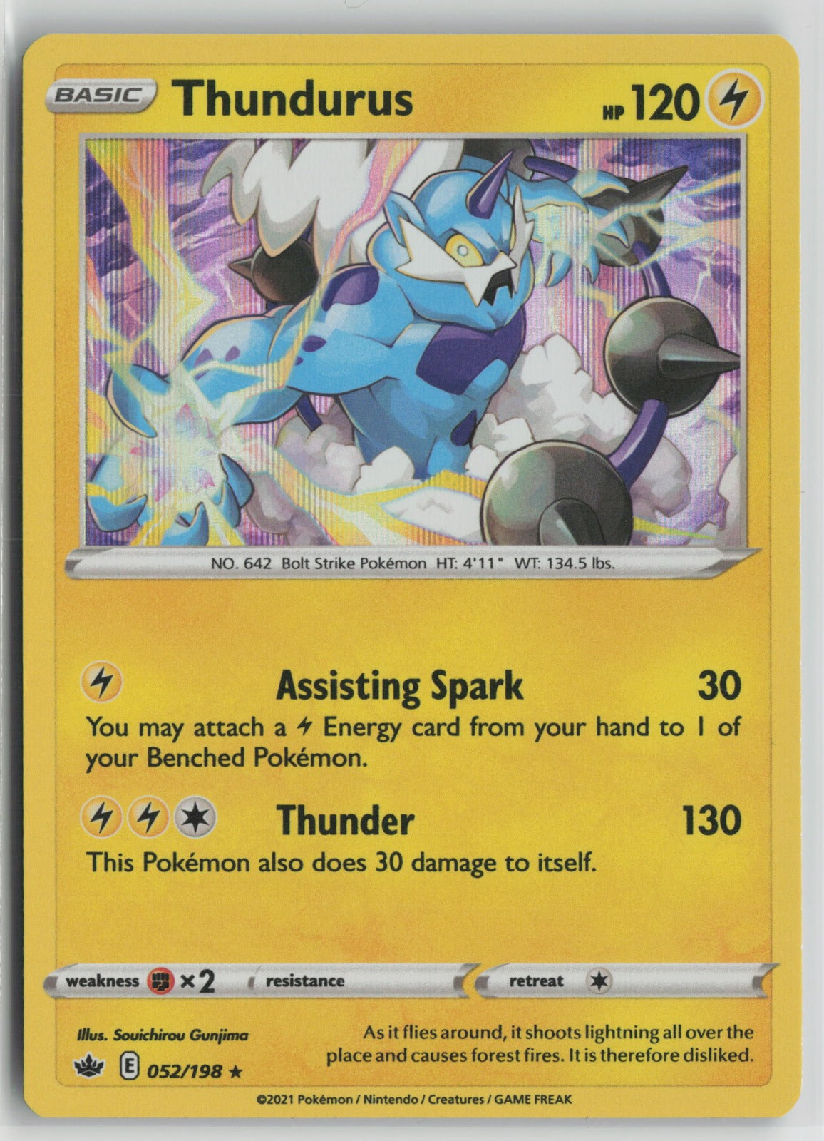 Thundurus Holo Rare SWSH06 052/198 NM