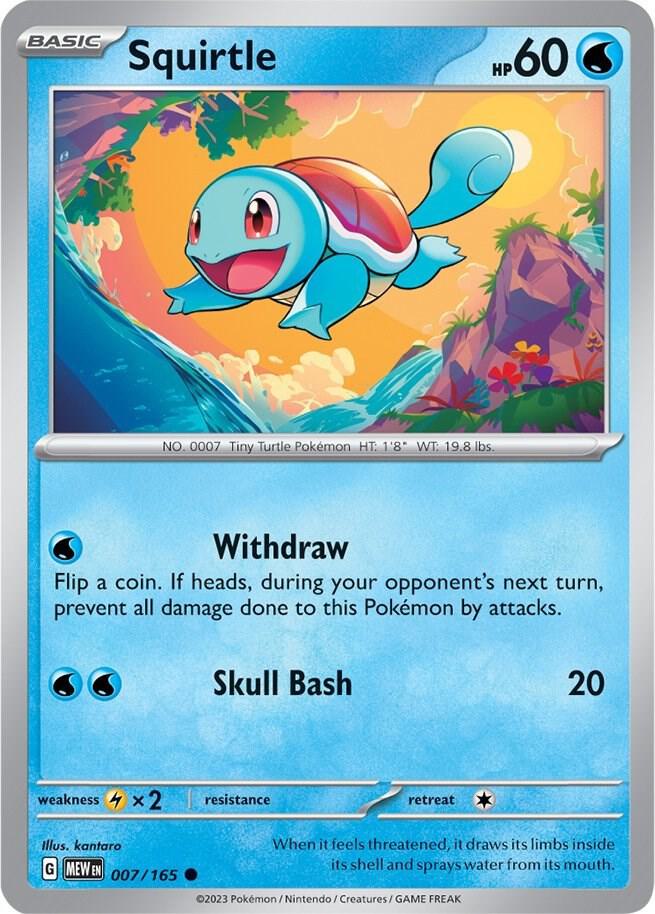 Squirtle Common Regular MEW 007/165 NM
