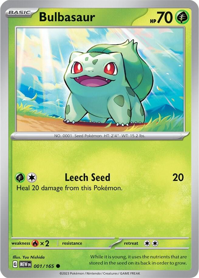 Bulbasaur Common Regular MEW 001/165 NM
