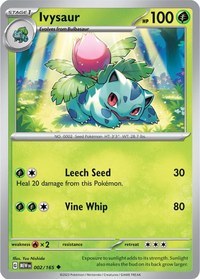 Ivysaur Uncommon Regular MEW 002/165 NM